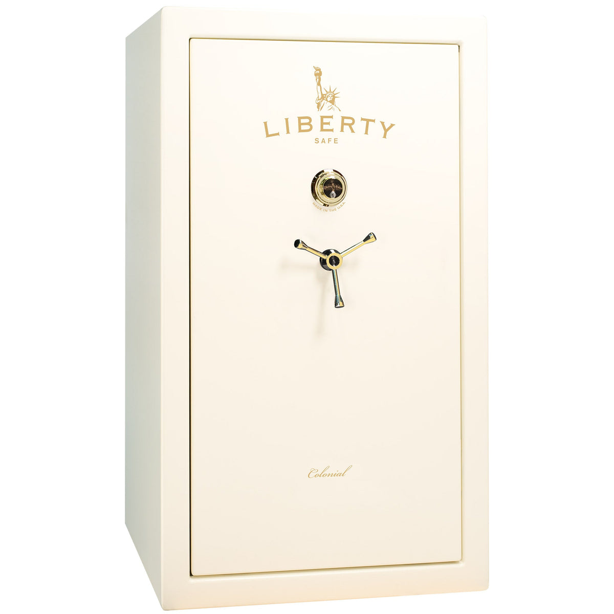 Colonial Series | Level 4 Security | 75 Minute Fire Protection | 30 PRO FLEX | DIMENSIONS: 60.5&quot;(H) X 36&quot;(W) X 22&quot;(D*) | White Gloss Brass | Mechanical Lock - Closed