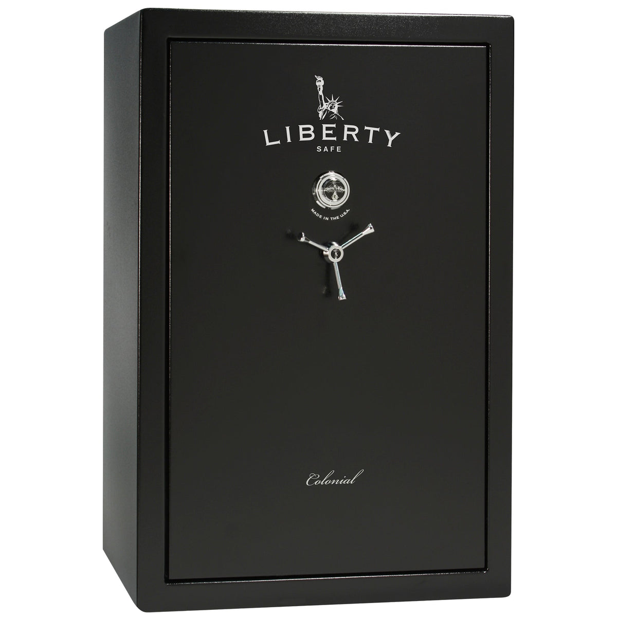 Colonial 35 | Pro Flex Interior | Level 4 Security | 75 Minute Fire Protection | Dimensions: 60.5&quot;(H) x 42&quot;(W) x 22&quot;(D) | Up to 45 Long Guns | Black Textured | Mechanical Lock – Closed