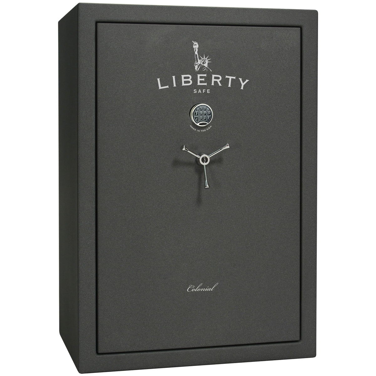 Colonial 35 | Pro Flex Interior | Level 4 Security | 75 Minute Fire Protection | Dimensions: 60.5&quot;(H) x 42&quot;(W) x 22&quot;(D) | Up to 45 Long Guns | Granite Textured | Electronic Lock – Closed
