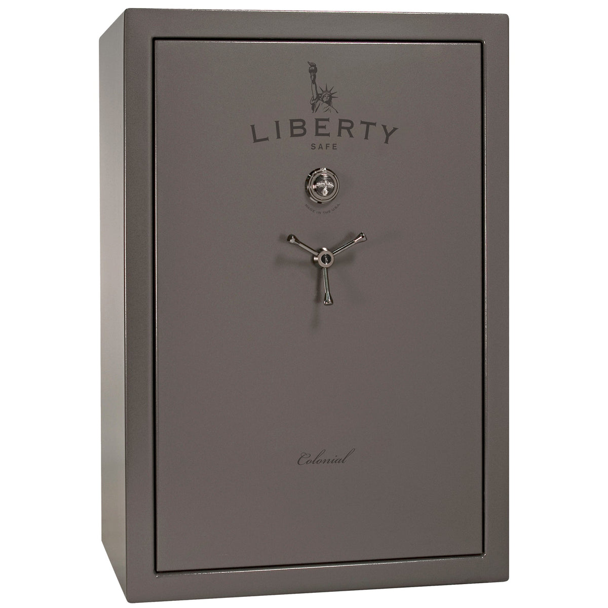 Colonial 35 | Pro Flex Interior | Level 4 Security | 75 Minute Fire Protection | Dimensions: 60.5&quot;(H) x 42&quot;(W) x 22&quot;(D) | Up to 45 Long Guns | Gray Gloss | Mechanical Lock - Closed