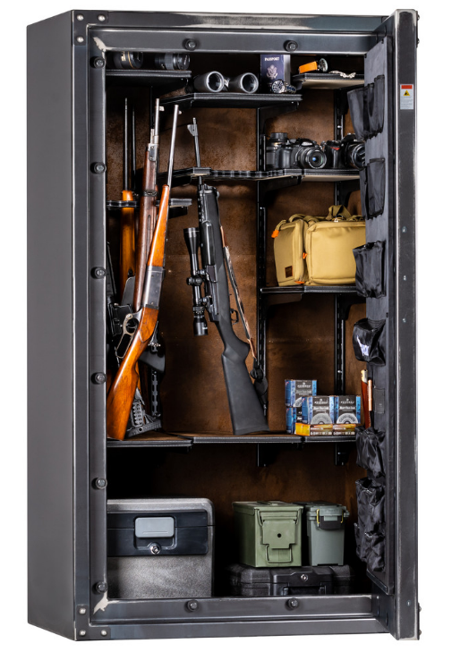 RHINO STRONG BOX RSB7241EX GUN SAFE  GUN SAFE 950 lbs, 80 Minute Fire, Deluxe Door Organizer, Power Outlet, UL Listed Lock, and Swing Out Gun Rack Compatible