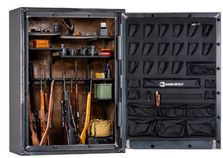 RHINO STRONG BOX RSB7253EX GUN SAFE  GUN SAFE 1190 lbs, 80 Minute Fire, Deluxe Door Organizer, Power Outlet, UL Listed Lock, and Swing Out Gun Rack Compatible, External Dimensions: 72