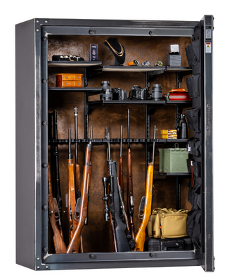RHINO STRONG BOX RSB7253EX GUN SAFE  GUN SAFE 1190 lbs, 80 Minute Fire, Deluxe Door Organizer, Power Outlet, UL Listed Lock, and Swing Out Gun Rack Compatible, External Dimensions: 72