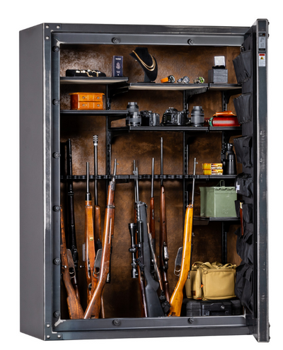 RHINO STRONG BOX RSB7253EX GUN SAFE  GUN SAFE 1190 lbs, 80 Minute Fire, Deluxe Door Organizer, Power Outlet, UL Listed Lock, and Swing Out Gun Rack Compatible, External Dimensions: 72"H x 53"W x 27"D
