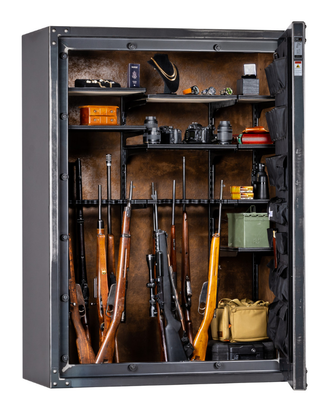 RHINO STRONG BOX RSB7253EX GUN SAFE  GUN SAFE 1190 lbs, 80 Minute Fire, Deluxe Door Organizer, Power Outlet, UL Listed Lock, and Swing Out Gun Rack Compatible, External Dimensions: 72&quot;H x 53&quot;W x 27&quot;D